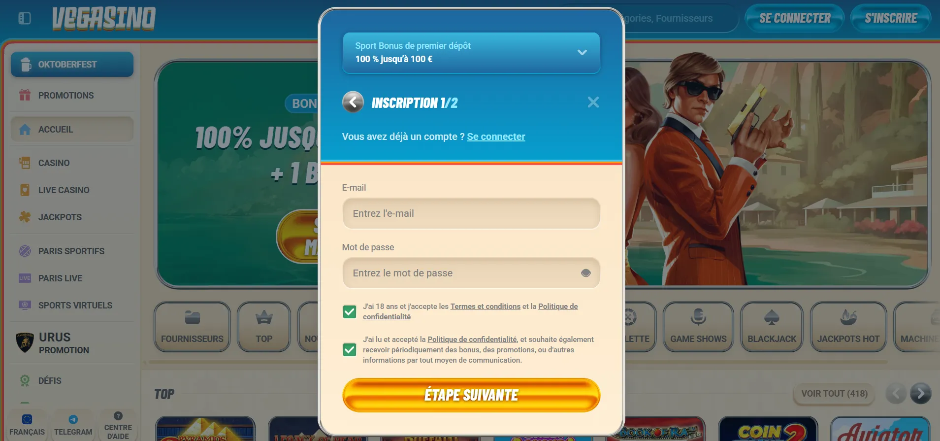 Inscription et connexion à Vegasino Casino : comment commencer, guide pratique Inscription et connexion à Vegasino Casino : comment commencer